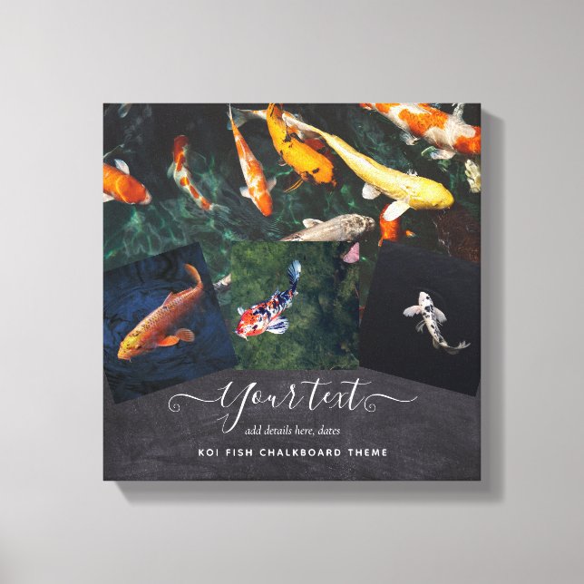 Custom KOI FISH Photo Collage Gift For Men Canvas Print (Front)