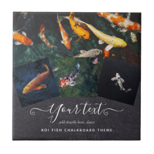 Custom KOI FISH Photo Collage Gift For Men Tile