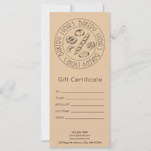 Custom Kraft Bakery Gift Certificate