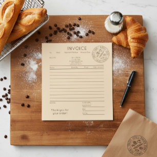 Custom Kraft Bakery Invoice  Notepad