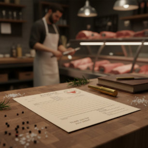 Custom Kraft Butcher Shop Invoice  Notepad