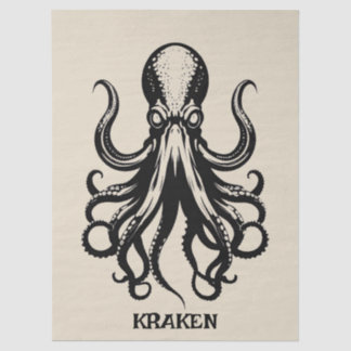 Custom Kraken Octopus Squid Name Decoupage  Tissue Paper