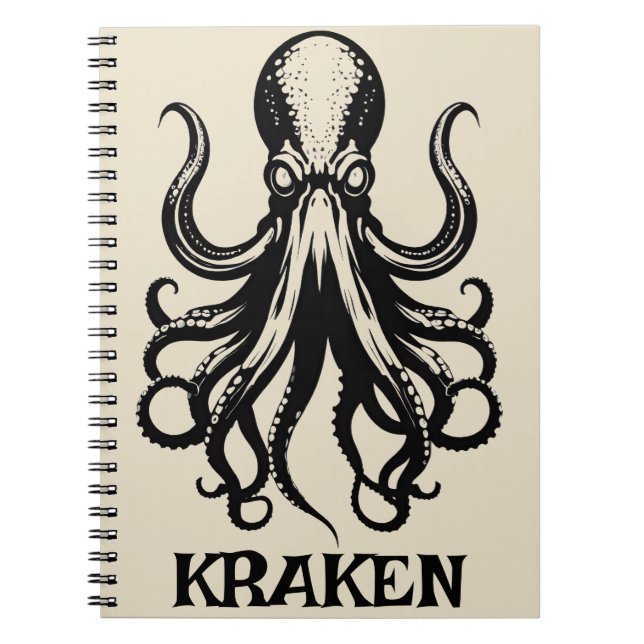 Custom Kraken Octopus Squid Name Personalized Notebook (Front)