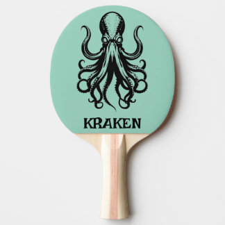 Custom Kraken Octopus Squid Name Personalized Ping Pong Paddle
