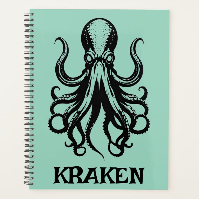 Custom Kraken Octopus Squid Name Personalized Planner (Front)