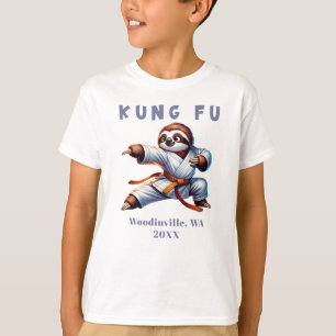 Custom Kung Fu Martial Arts Location Date Name T-Shirt