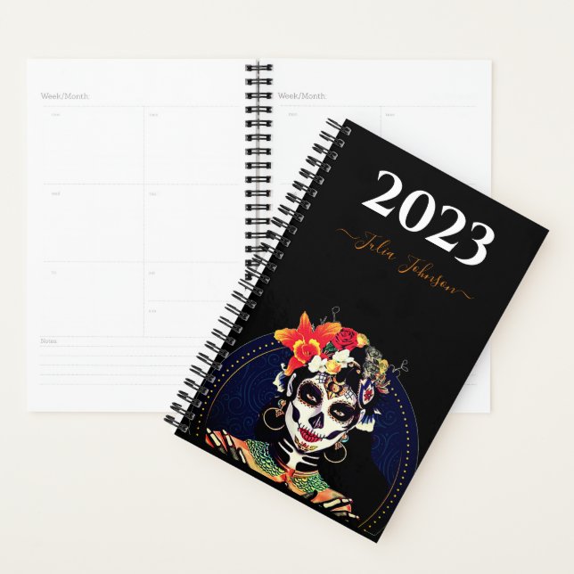 Custom LA CATRINA SUGAR SKULL 2023 Diary Agenda (Display)