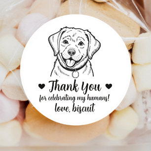 Custom Lab Dog Wedding Favour Stickers