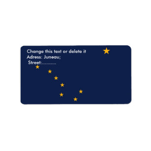 Custom Label with Flag of Alaska, U.S.A.