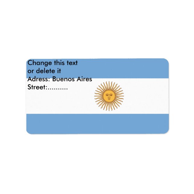 Custom Label with Flag of Argentina (Front)