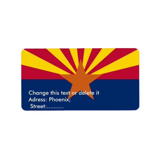 Custom Label with Flag of Arizona (Front)