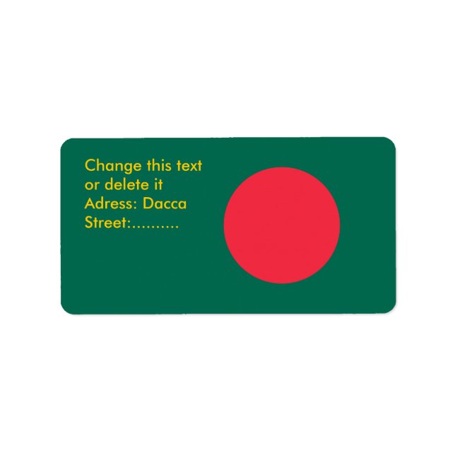 Custom Label with Flag of Bangladesh (Front)