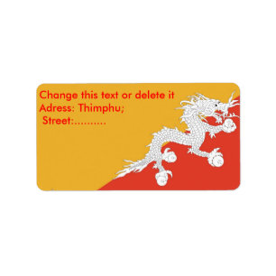 Custom Label with Flag of Bhutan