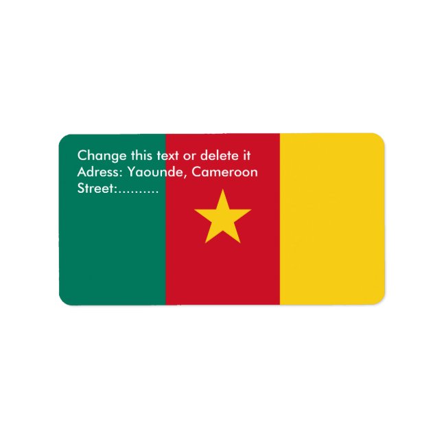 Custom Label with Flag of Cameroon (Front)