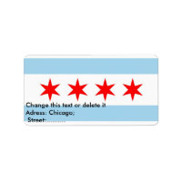 Custom Label with Flag of Chicago, U.S.A.