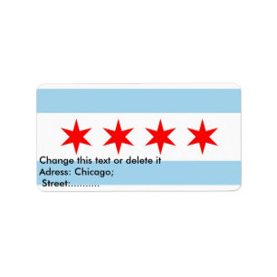 Custom Label with Flag of Chicago, U.S.A.