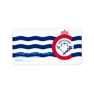 Custom Label with Flag of Cincinnati, U.S.A.