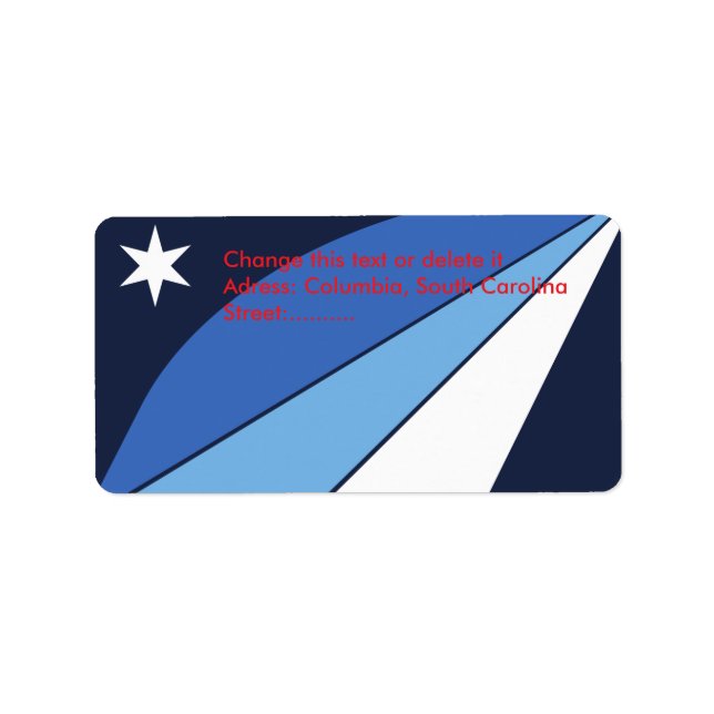 Custom Label with Flag of Columbia, South Carolina (Front)
