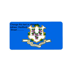 Custom Label with Flag of Connecticut, U.S.A.