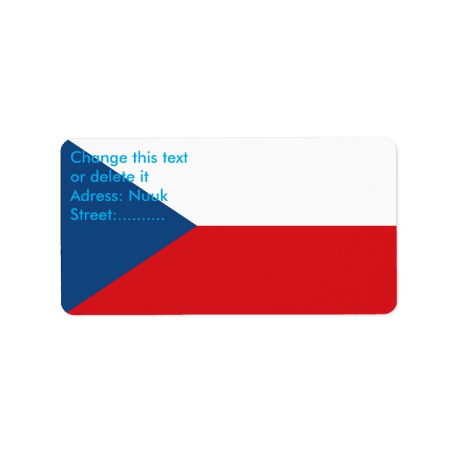 Custom Label with Flag of Czechia (Front)