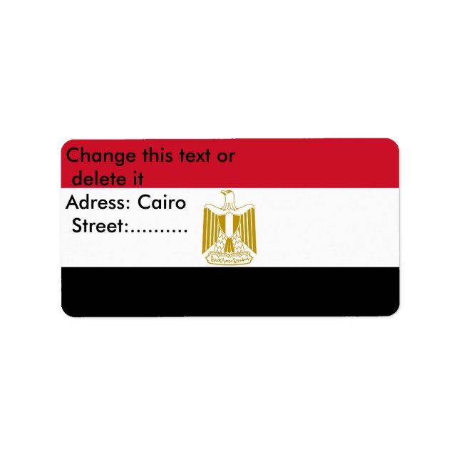 Custom Label with Flag of Egypt (Front)