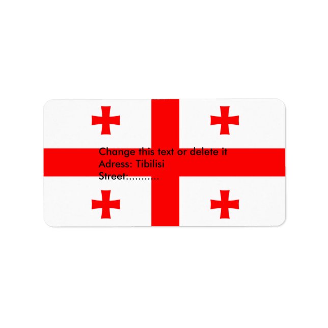 Custom Label with Flag of Georgia (Front)