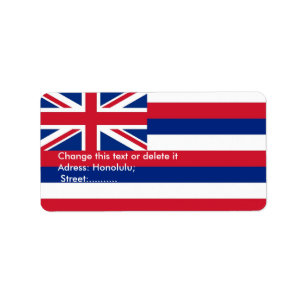 Custom Label with Flag of Hawaii, U.S.A.