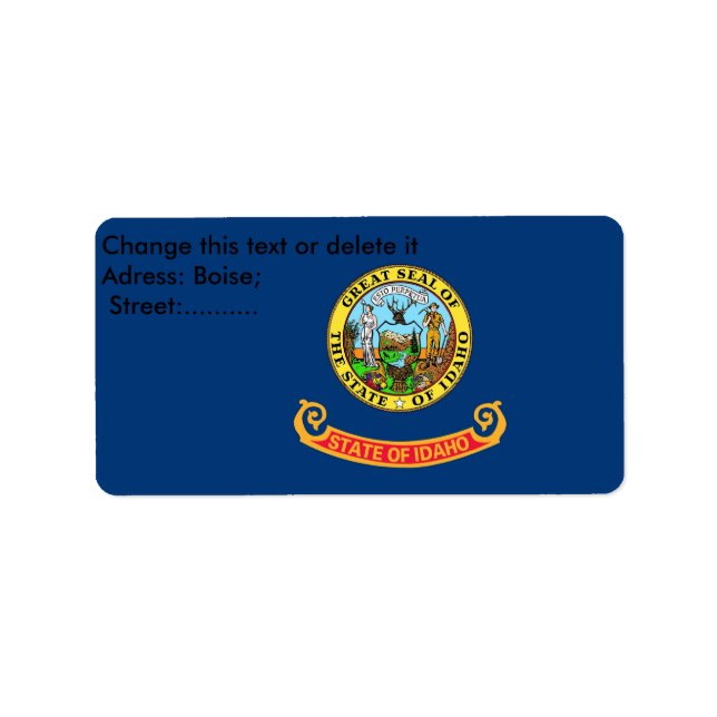 Custom Label with Flag of Idaho (Front)