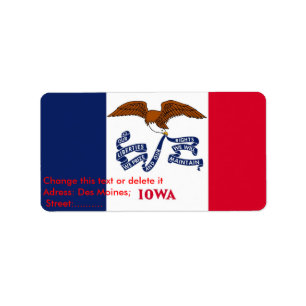 Custom Label with Flag of Iowa