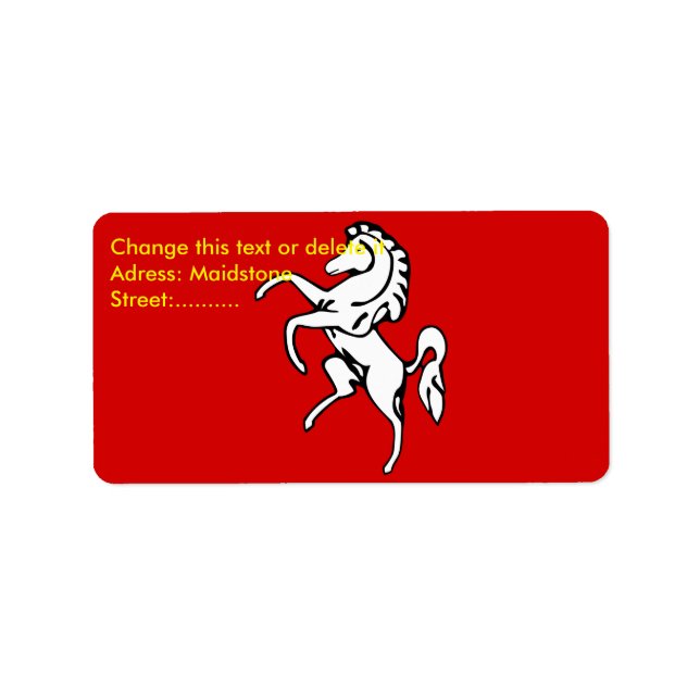 Custom Label with Flag of Kent County, England (Front)