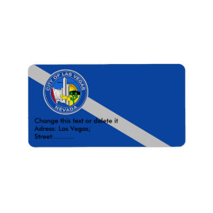 Custom Label with Flag of Las Vegas, U.S.A.