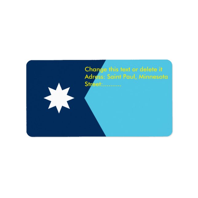 Custom Label with Flag of Minnesota, USA (Front)