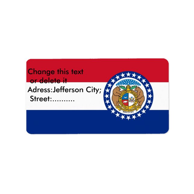 Custom Label with Flag of Missouri, U.S.A. (Front)