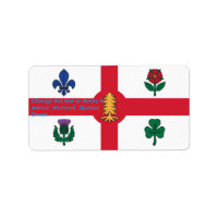 Custom Label with Flag of Montreal, Canada