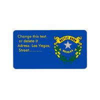 Custom Label with Flag of Nevada, U.S.A.