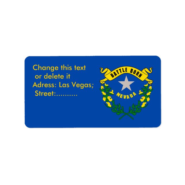 Custom Label with Flag of Nevada, U.S.A. (Front)