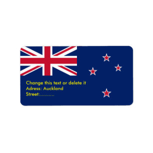 Custom Label with Flag of New Zealand