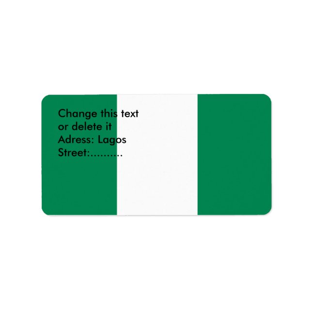 Custom Label with Flag of Nigeria (Front)