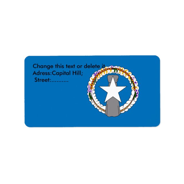 Custom Label with Flag of Nothern Mariana (Front)