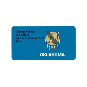 Custom Label with Flag of OKlahoma, U.S.A.
