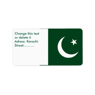 Custom Label with Flag of Pakistan