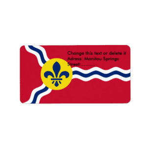 Custom Label with Flag of St. Louis, USA