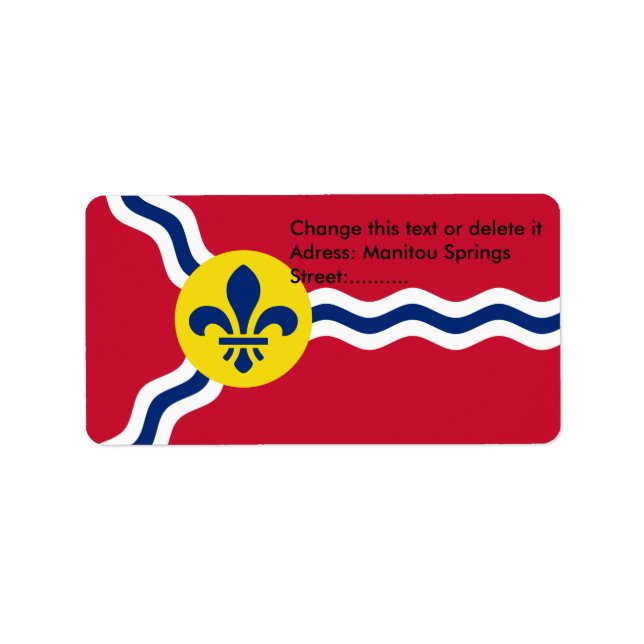 Custom Label with Flag of St. Louis, USA (Front)