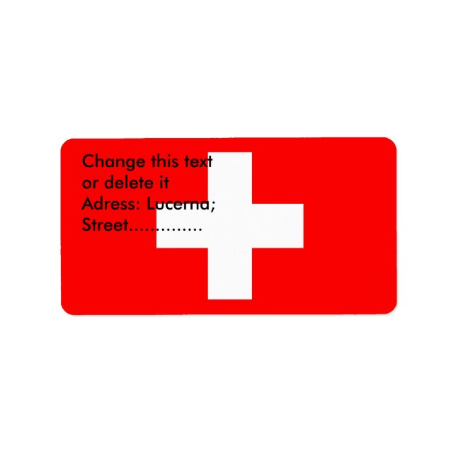 Custom Label with Flag of Switzerland (Front)