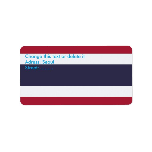 Custom Label with Flag of Thailand (Front)