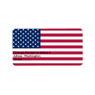 Custom Label with Flag of U.S.A.