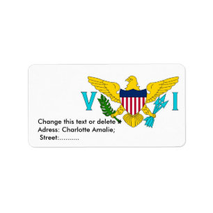 Custom Label with Flag of Virgin Islands