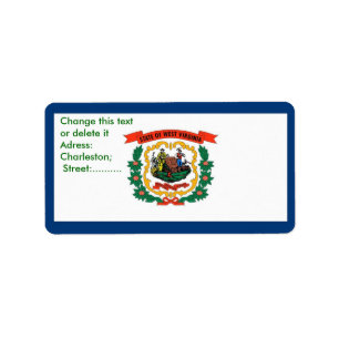 Custom Label with Flag of West Virginia, U.S.A.