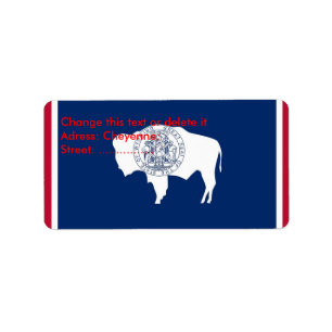 Custom Label with Flag of Wyoming, U.S.A.