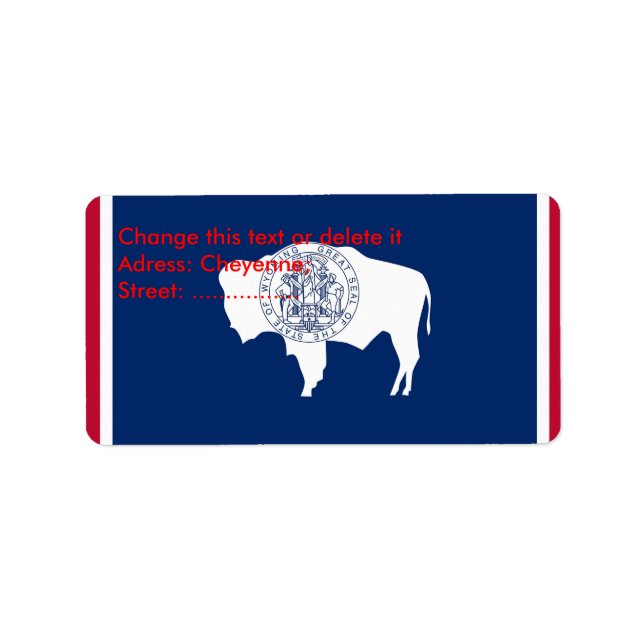 Custom Label with Flag of Wyoming, U.S.A. (Front)